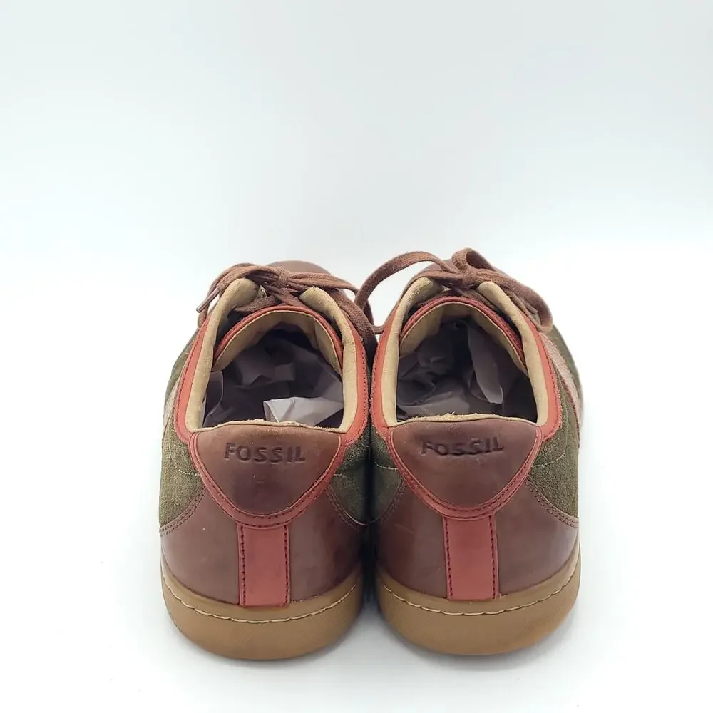Fossil shoes low top green brown men's size 13